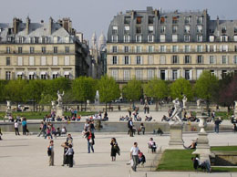 Les Tuileries Gardens and Louvre in Paris