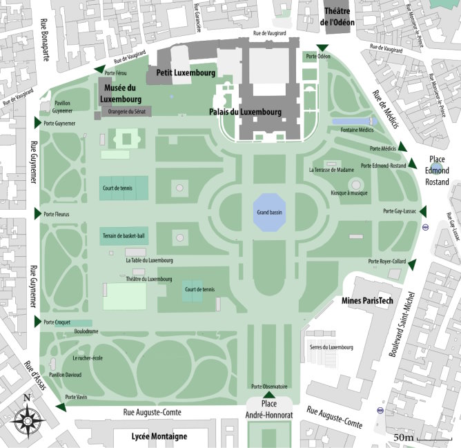 Luxembourg Gardens map