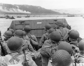 American assault troops on D Day