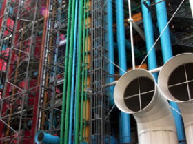 Rear facade of Centre Pompidou in Paris