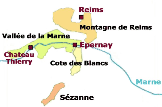 Champagne winecountry map