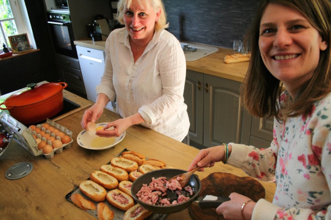 Cooking together with locals in France