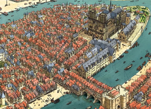 Ile de la Cité in 15th century