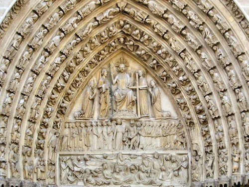Last judgement tympanum of Notre-Dame