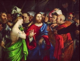 Louvre Museum Italian masterpieces: A woman caught in adultery by Lotto