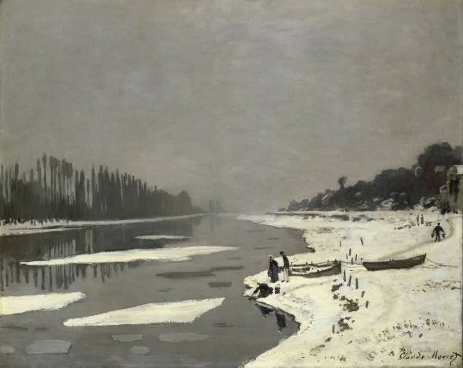 Glaçons à Bougival - Claude Monet - Louvre Museum French paintings department