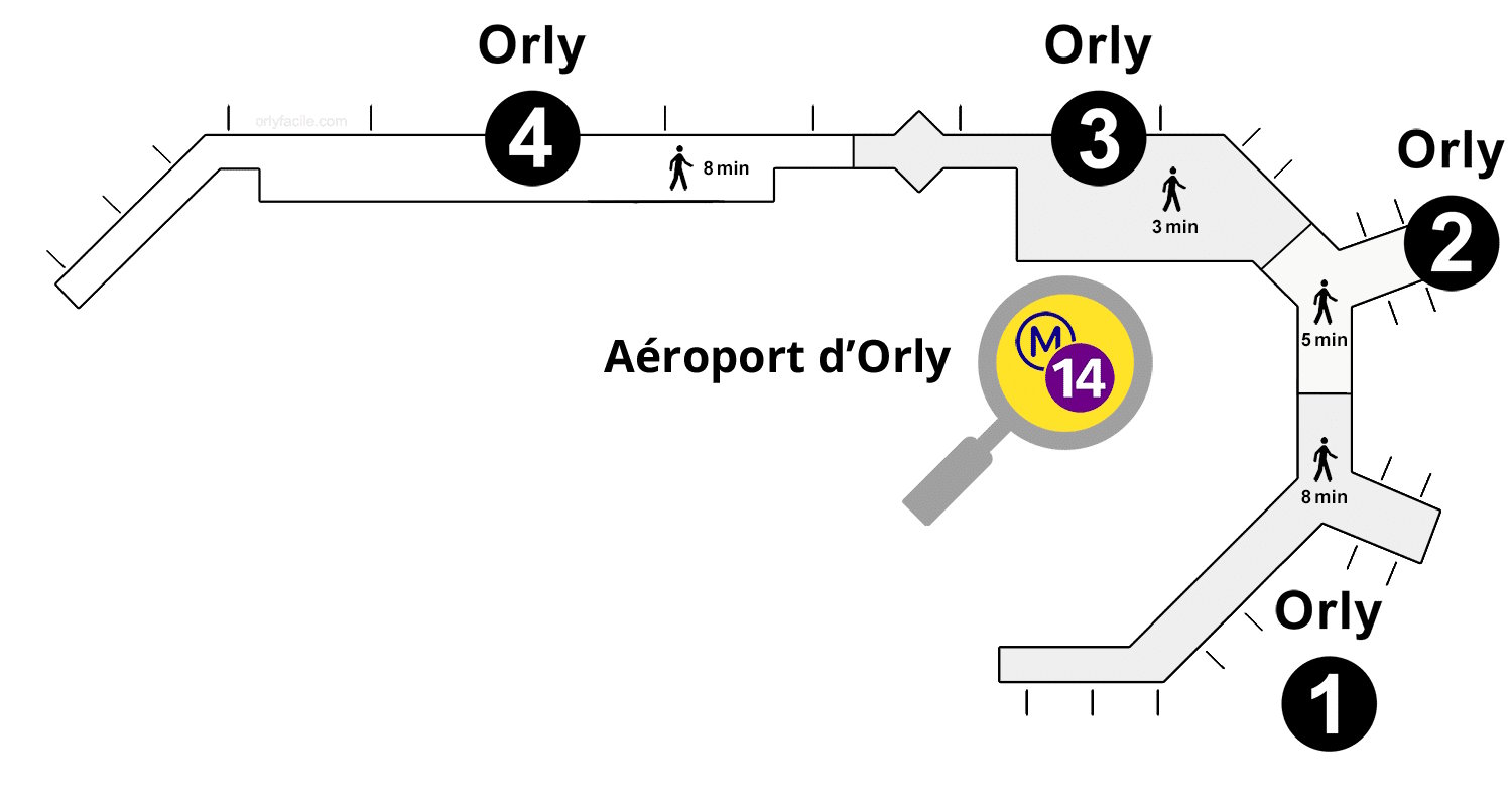 Paris Orly terminal map