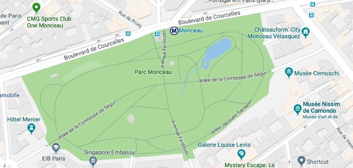 Map of Parc Monceau