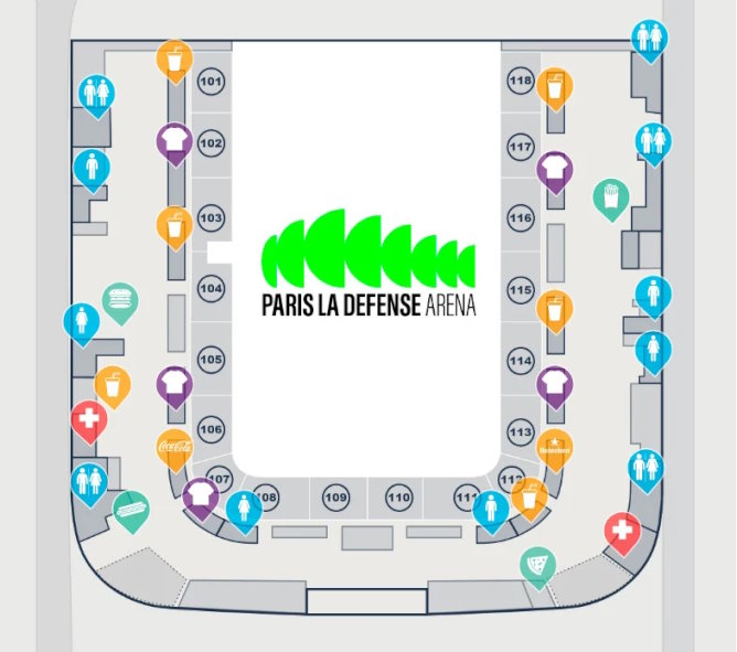 Paris La Défense Arena seating plan