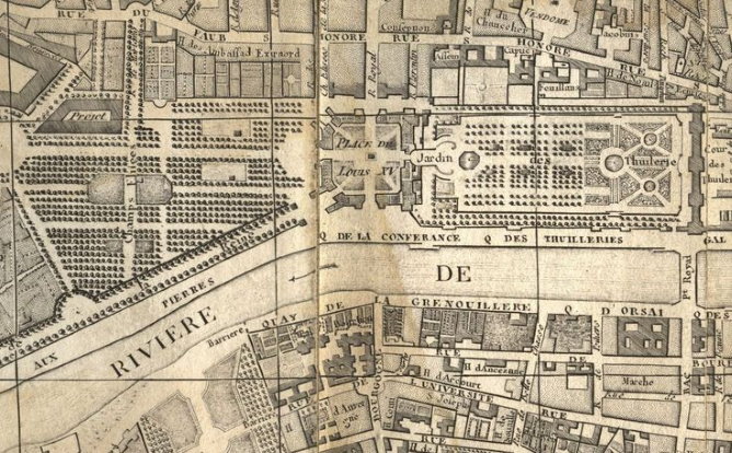 Map of Place de la Concorde before the French revolution