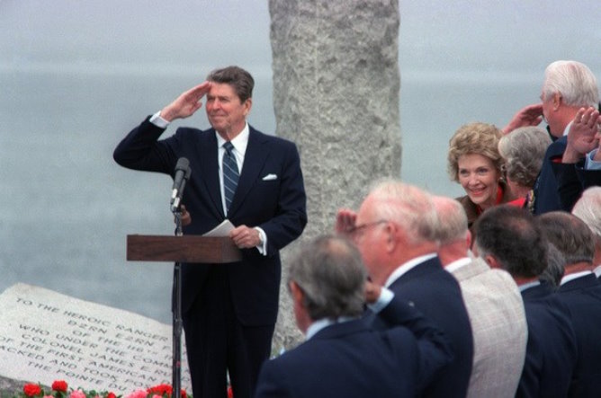 Ronald Reagan at Pointe du Hoc
