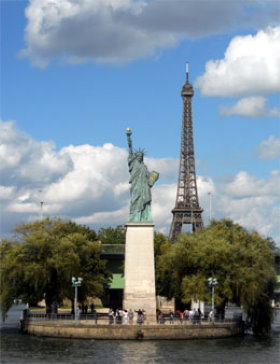 The Statue of Liberty is on the Seine River