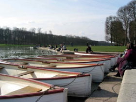 Canoes on Grand Canal in Versailles Gardens